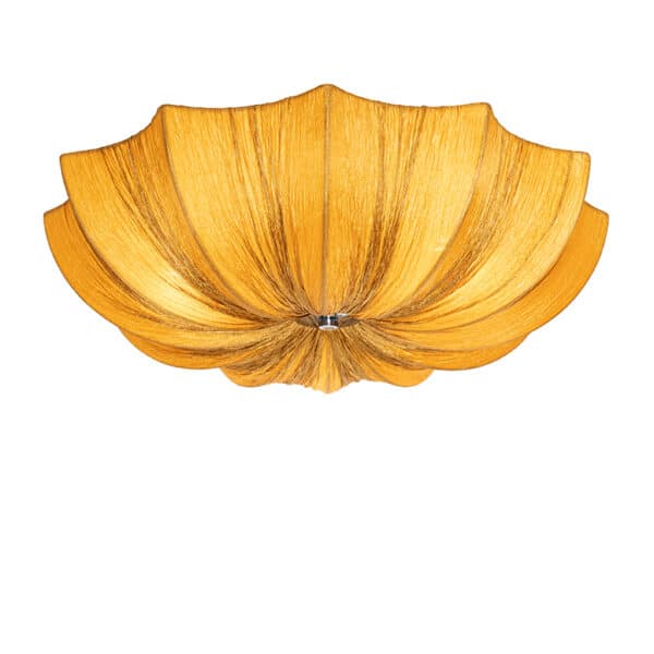 QAZQA Design-Deckenlampe Gold Silk 52 cm 3-flammig - Plu