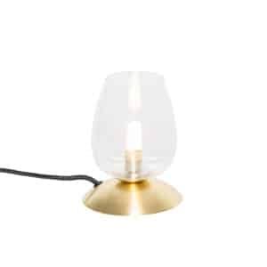 QAZQA Klassische Tischlampe Gold mit Glas - Elien