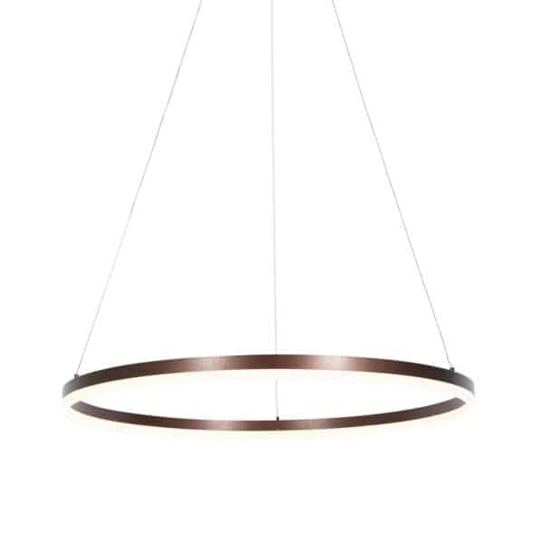 QAZQA Design-Hängelampe Bronze 80 cm inkl. LED 3-stufig dimmbar - Anello