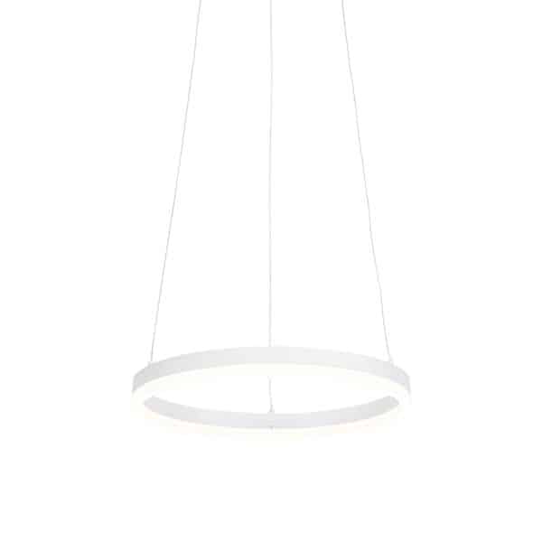 QAZQA Design-Hängelampe weiß 40 cm inkl. LED 3-stufig dimmbar - Anello