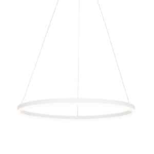 QAZQA Design-Hängelampe weiß 80 cm inkl. LED 3-stufig dimmbar - Anello