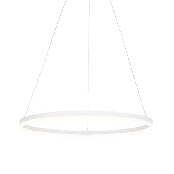 QAZQA Design-Hängelampe weiß 80 cm inkl. LED 3-stufig dimmbar - Anello