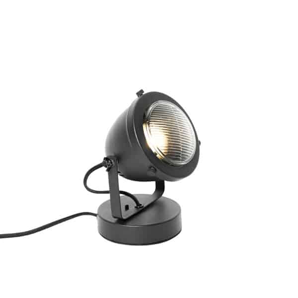 QAZQA Industrielle Tischlampe schwarz 18 cm - Emado