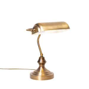 QAZQA Klassische Tischlampe/Notarlampe Bronze - Banker