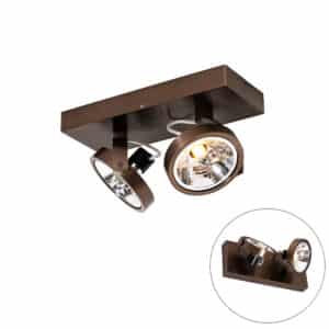 QAZQA Design-Spot dunkelbronze verstellbar 2-flammig - Go