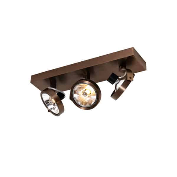 QAZQA Design-Spot dunkelbronze verstellbar 3-flammig - Go