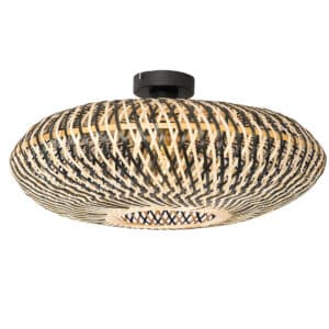 QAZQA Orientalische Deckenlampe schwarzer Bambus 50 cm - Ostrava