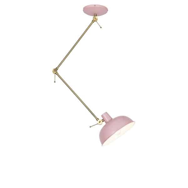 QAZQA Retro Deckenleuchte rosa mit Bronze - Milou