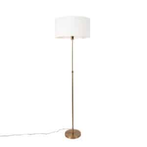 QAZQA Stehlampe verstellbar Bronze mit Schirm weiß 50 cm - Parte