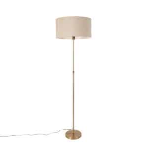 QAZQA Stehlampe verstellbar bronze mit Schirm hellbraun 50 cm - Parte