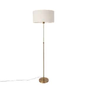 QAZQA Stehlampe verstellbar bronze mit Schirm hellgrau 50 cm - Parte