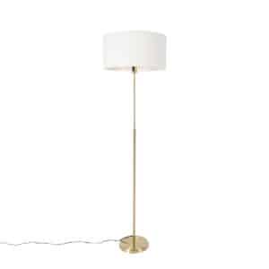 QAZQA Stehlampe verstellbar gold mit Schirm weiß 50 cm - Parte