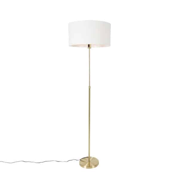 QAZQA Stehlampe verstellbar gold mit Schirm weiß 50 cm - Parte