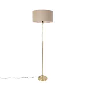 QAZQA Stehlampe verstellbar gold mit Schirm hellbraun 50 cm - Parte