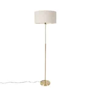 QAZQA Stehlampe verstellbar gold mit Schirm hellgrau 50 cm - Parte