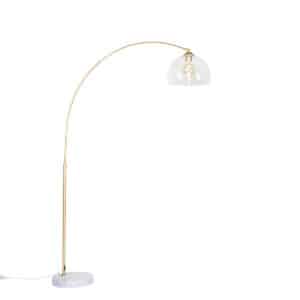 QAZQA Moderne Bogenlampe aus Messing mit klarem Glas - Arc