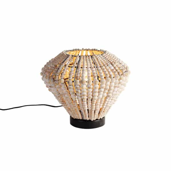 QAZQA Orientalische Tischlampe beige mit Perlen - Moti