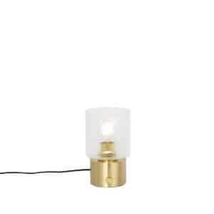 QAZQA Art-Deco-Tischlampe Gold mit Glas - Laura