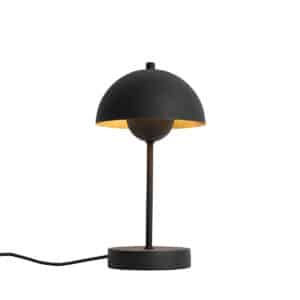 QAZQA Retro-Tischlampe schwarz mit Gold - Magnax Mini