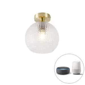 QAZQA Smarte Art Deco Deckenleuchte Messing inkl. WLAN A60 - Sphere