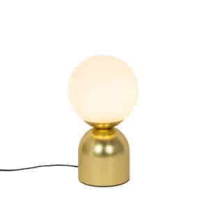 QAZQA Hotel-Chic-Tischlampe Gold mit Opalglas - Pallon Trend