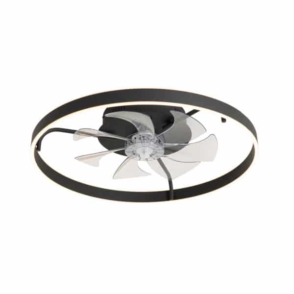 QAZQA Schwarzer Deckenventilator 70 cm inkl. LED mit Fernbedienung - Maddy