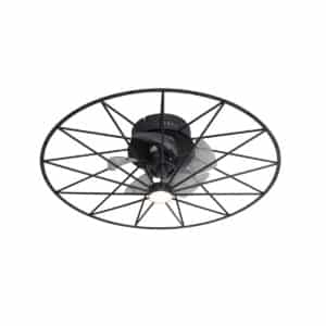 QAZQA Schwarzer Deckenventilator inkl. LED mit Fernbedienung - Yaran