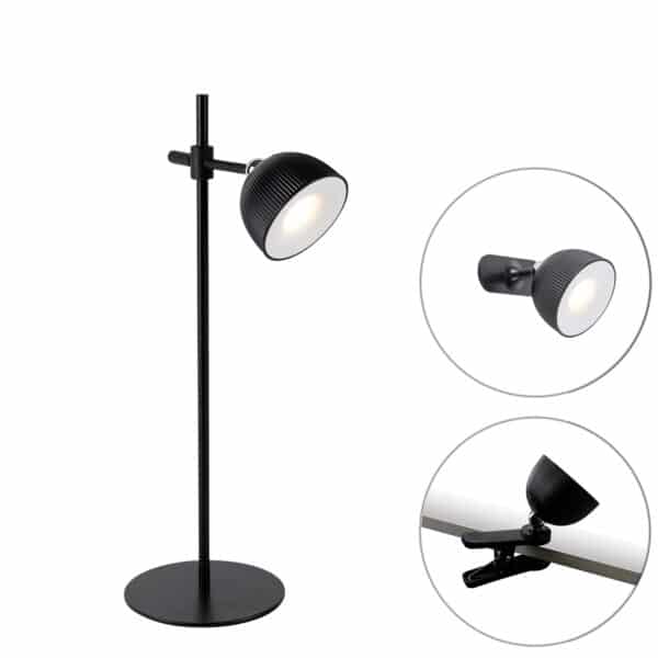 Trio Leuchten Moderne Tischlampe schwarz wiederaufladbar - Moxie