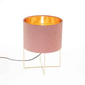 Honsel Moderne Tischlampe rosa mit Gold - Rosalina