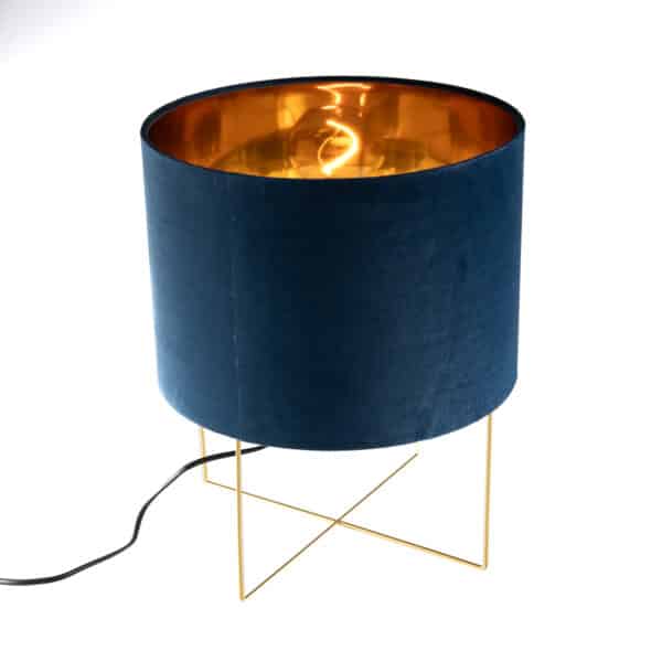 Honsel Moderne Tischlampe blau mit Gold - Rosalina