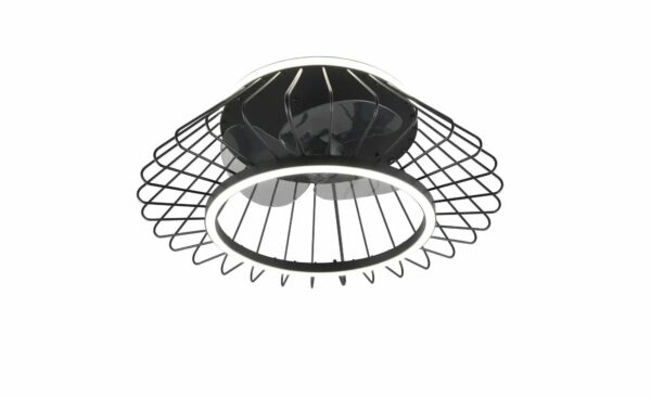 Trio Deckenleuchte mit Ventilator ¦ schwarz ¦ Maße (cm): B: 50 H: 22 T: 50