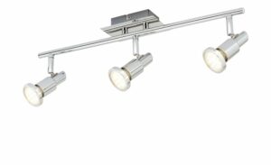 KHG LED-Deckenstrahler mit 3 schwenkbaren Spots ¦ silber ¦ Maße (cm): B: 52 H: 13 T: 8