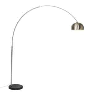 QAZQA Bogenlampe Stahl Metallschirm 33 cm verstellbar - XXL