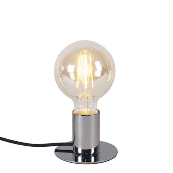 QAZQA Moderne Tischlampe Chrom - Facil