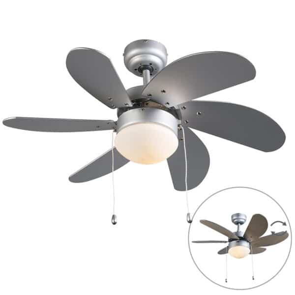 QAZQA Deckenventilator grau - Fresh 3