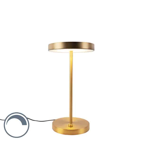 QAZQA Moderne Tischleuchte bronze inkl. LED - Disco