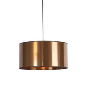 QAZQA Design Hängelampe schwarz mit Kupferschirm 50 cm - Pendant