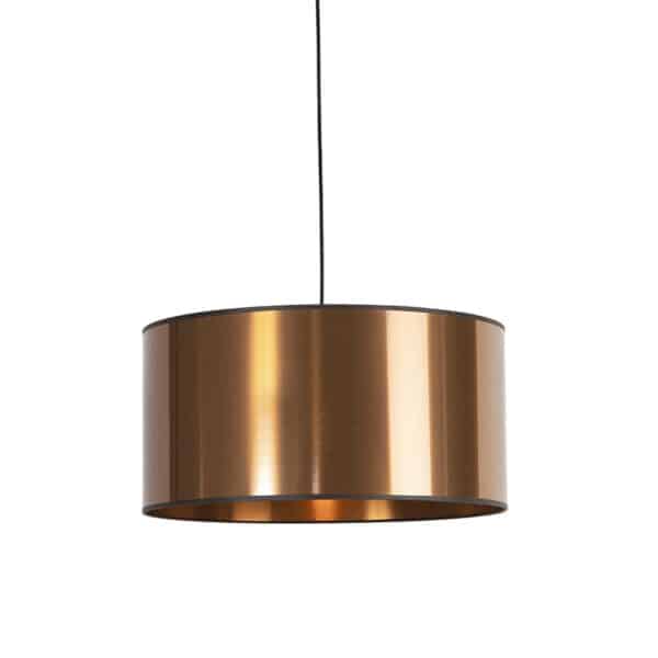 QAZQA Design Hängelampe schwarz mit Kupferschirm 50 cm - Pendant