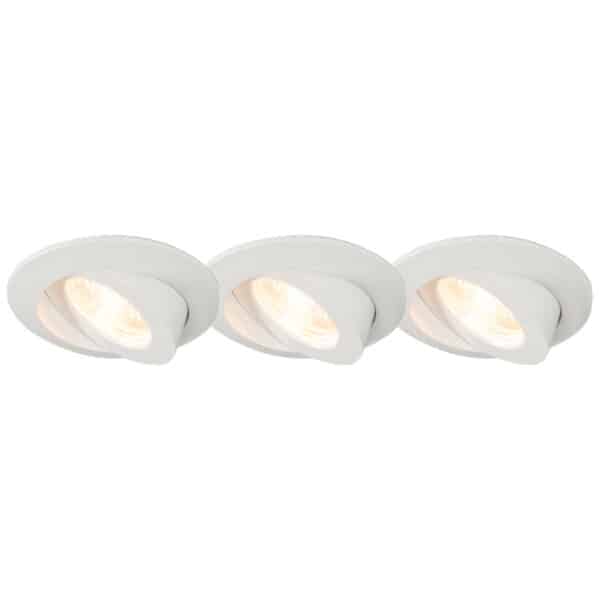 QAZQA 3er Set Einbaustrahler weiß inkl. LED IP44 - Relax LED