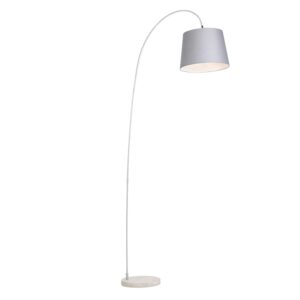 QAZQA Moderne Bogenlampe mit grauem Schirm - Bend