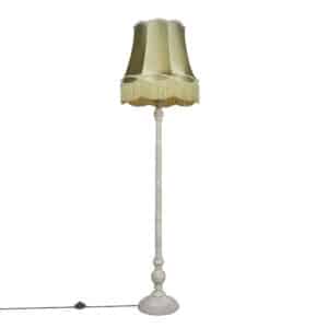 QAZQA Retro Stehlampe grau mit grünem Oma Schatten - Classico