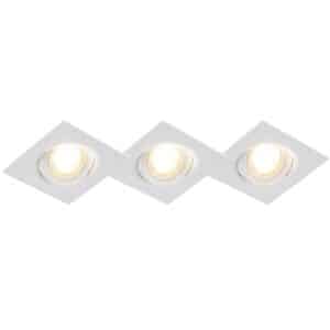 QAZQA 3er Set Einbaustrahler weiß inkl. LED 3-stufig dimmbar - Miu