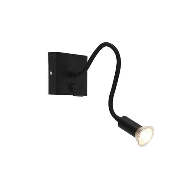 QAZQA Moderne flexible Wandleuchte USB schwarz - Zeno