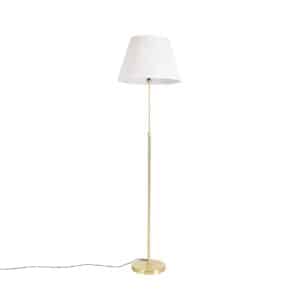 QAZQA Stehleuchte gold / messing mit plissiertem Schirm creme 45 cm - Parte