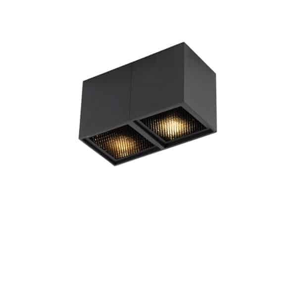 QAZQA Designspot schwarz 2-flammig - Qubo Honey