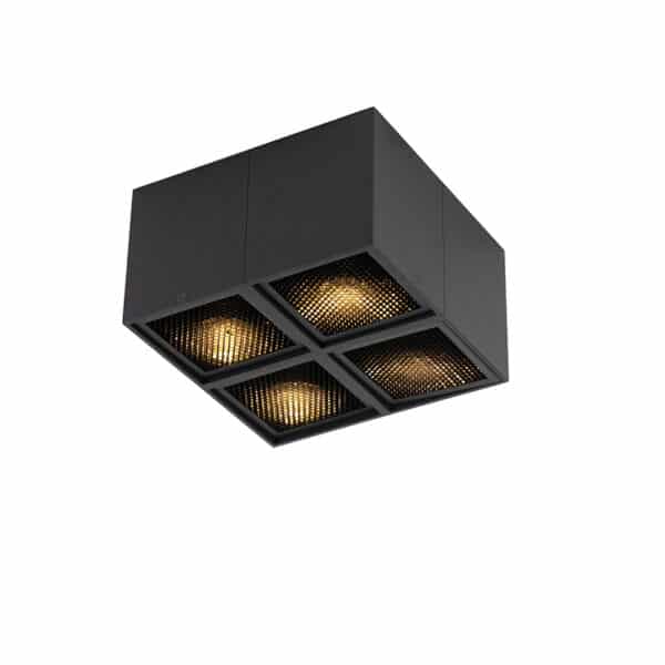 QAZQA Designspot schwarz 4-flammig - Qubo Honey