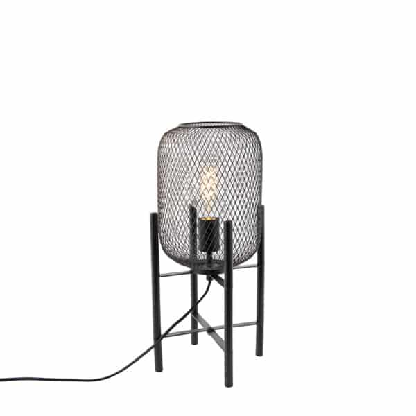 QAZQA Moderne schwarze Tischlampe - Bliss Mesh