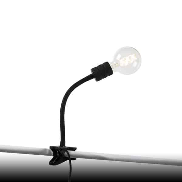 QAZQA Moderne Klemmlampe schwarz mit Flexarm - Cavalux