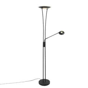 QAZQA Moderne Stehlampe schwarz inkl. LED mit Lesearm - Ibiza