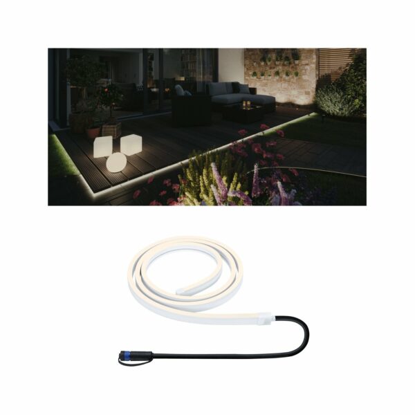 Paulmann LED Gartenstrahler "Plug & Shine Stripe Smooth Einzelstripe IP68 3000K 12W Weiß"